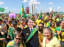 Manifestação a favor do governo Bolsonaro na Esplanada dos Ministérios