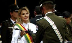 Bolivia's Interim President Jeanine Anez attends a ceremony of the National Police Academy in La Paz