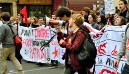 Protestos de estudantes na França contra medidas de Macron, 2019. (Crédito: Jeanne Menjoulet)