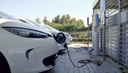 Electric car charging station. Free public domain CC0 photo.