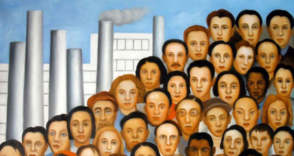 O Brasil já tem uma língua brasileira, em vez de língua portuguesa?. Quadro "Os Operários". Existem vários rostos