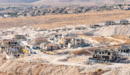 New houses being constructed at the Israeli settlement of Eldad,