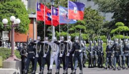 Color_guards_of_the_Republic_of_China_with_flag_of_Haiti_20210706