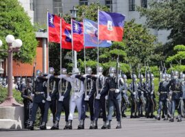 Color_guards_of_the_Republic_of_China_with_flag_of_Haiti_20210706