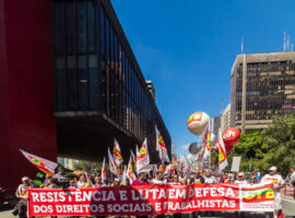 Passeata das centrais no 1º de Maio, Dia do Trabalhador, em Sã