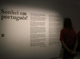 Exposição Sonhei em português!, com curadoria de Isa Grinspum Ferraz, no Museu da Língua Portuguesa.