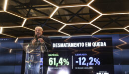 Brasília (DF), 11/06/2026 - O presidente Luiz Inácio Lula da Silva visita a sala de monitoramento do Observatório Regional Amazônico, na sede da Organização do Tratado de Cooperação Amazônica (OTCA), e participa do anúncio de dados de desmatamen