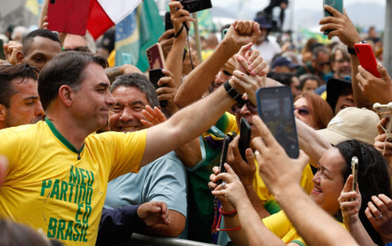 Lançamento da campanha eleitoral do candidato Flávio Bolsonaro